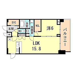 ワコーレヴィータ明石リーヴァ 11階1LDKの間取り