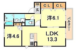 間取図画像 2LDK