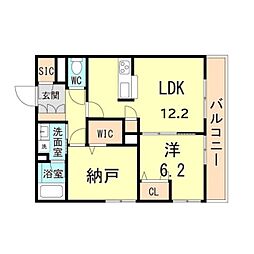 シャーメゾンPlumeria 1SLDKの間取図画像