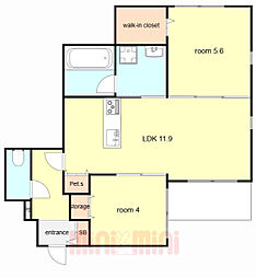 (仮称)灘区篠原中町2丁目ヘーベルメゾン 2LDKの間取図画像
