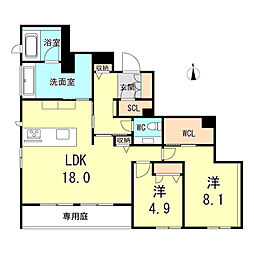 シークリサンス岡本 2LDKの間取図画像