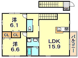 グランディール山手　B 2階/201