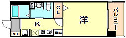 ロイヤル神戸三宮 1Kの間取図画像