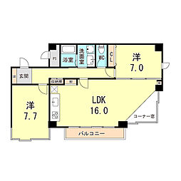 ロイヤルメゾン岡本 2LDKの間取図画像