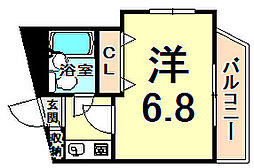 ステラハウス24 1Kの間取図画像