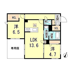 シャーメゾンMalie3 2LDKの間取図画像