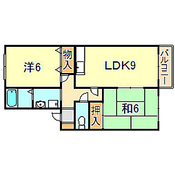 シティ長尾2 2LDKの間取図画像