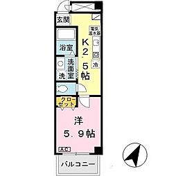 マグノリアパレス 1Kの間取図画像