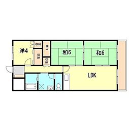 岸田ハイツ 3LDKの間取図画像