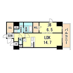 INICIO 1LDKの間取図画像