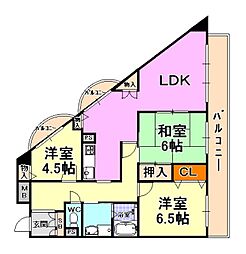 シャムロック2コート 3LDKの間取図画像