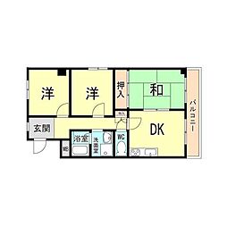 青木グリーンハイツ 3DKの間取図画像