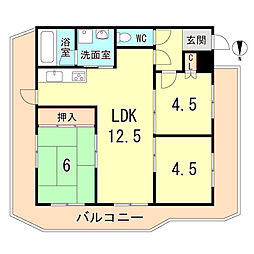 六甲ヒルズ篠原台 3LDKの間取図画像
