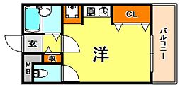 キャッスルアート御影 ワンルームの間取図画像