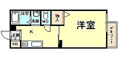 ディアス三条 1Kの間取図画像