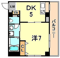 セレブコート2 1DKの間取図画像