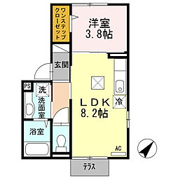 オンズ六甲 1LDKの間取図画像