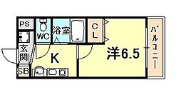 グランデ・アステール芦屋 1Kの間取図画像