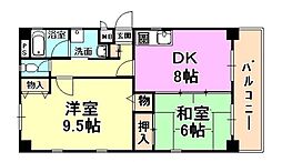アシヤパティオ 2DKの間取図画像