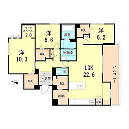 La casa Ashiyagawa Base 3LDKの間取図画像