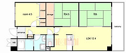 オルテンシアKOBE 3LDKの間取図画像