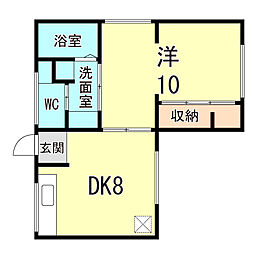 エルパラッツォ篠原 1DKの間取図画像