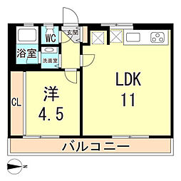住吉ハイツ(K) 1LDKの間取図画像