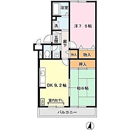 セルビシオ本山 2DKの間取図画像