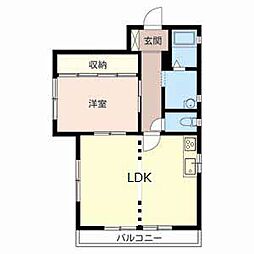 フレグランス赤坂 2DKの間取図画像