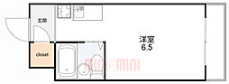 プラス六甲 1Kの間取図画像