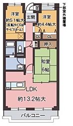 オルテンシアKOBE 3LDKの間取図画像
