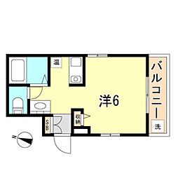 グリーンアート ワンルームの間取図画像