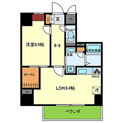 シー・クリサンス神戸 1LDKの間取図画像