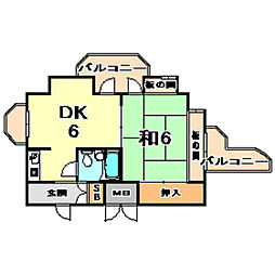 サムティ灘駅前 1DKの間取図画像
