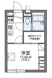 レオパレス清流 1Kの間取図画像
