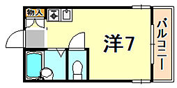 リトル六甲 ワンルームの間取図画像