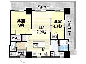 カスタリアタワー長堀橋  ｜ 大阪府大阪市中央区島之内１丁目15番25号（賃貸マンション2LDK・21階・56.86㎡） その2