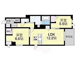 大阪府大阪市天王寺区舟橋町（賃貸マンション2LDK・1階・61.10㎡） その2