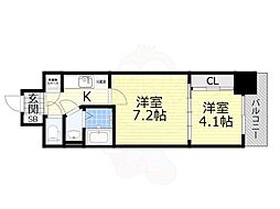 SERENITE本町エコート 3階2Kの間取り