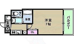 ミリアン四天王寺夕陽丘 10階1Kの間取り