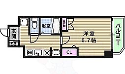 ラナップスクエア大阪城西 10階1Kの間取り