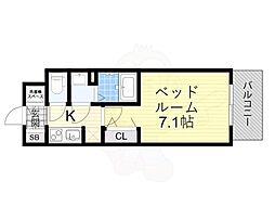 ファーストフィオーレ大阪城イースト 8階1Kの間取り