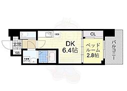 コンフォリア・リヴ淡路町一丁目 1DKの間取図画像