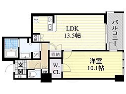 アルグラッドザ・タワー心斎橋 1LDKの間取図画像