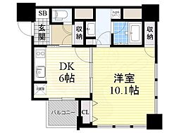 アルグラッドザ・タワー心斎橋 1DKの間取図画像