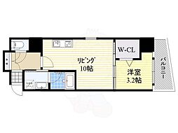 アーバネックス真田山 1DKの間取図画像