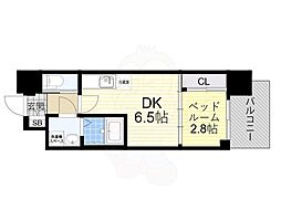 コンフォリア・リヴ淡路町一丁目 1DKの間取図画像