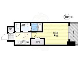 QuintetNAMBA 1Kの間取図画像