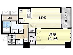 アルグラッドザ・タワー心斎橋 1LDKの間取図画像