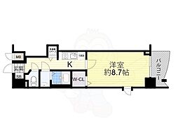 プレサンス本町プライム 1Kの間取図画像